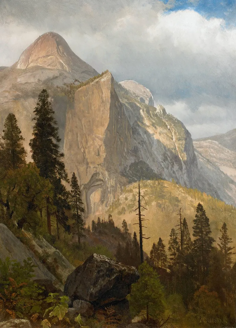 North Dome Yosemite Valley by Albert Bierstadt - Canvas Print