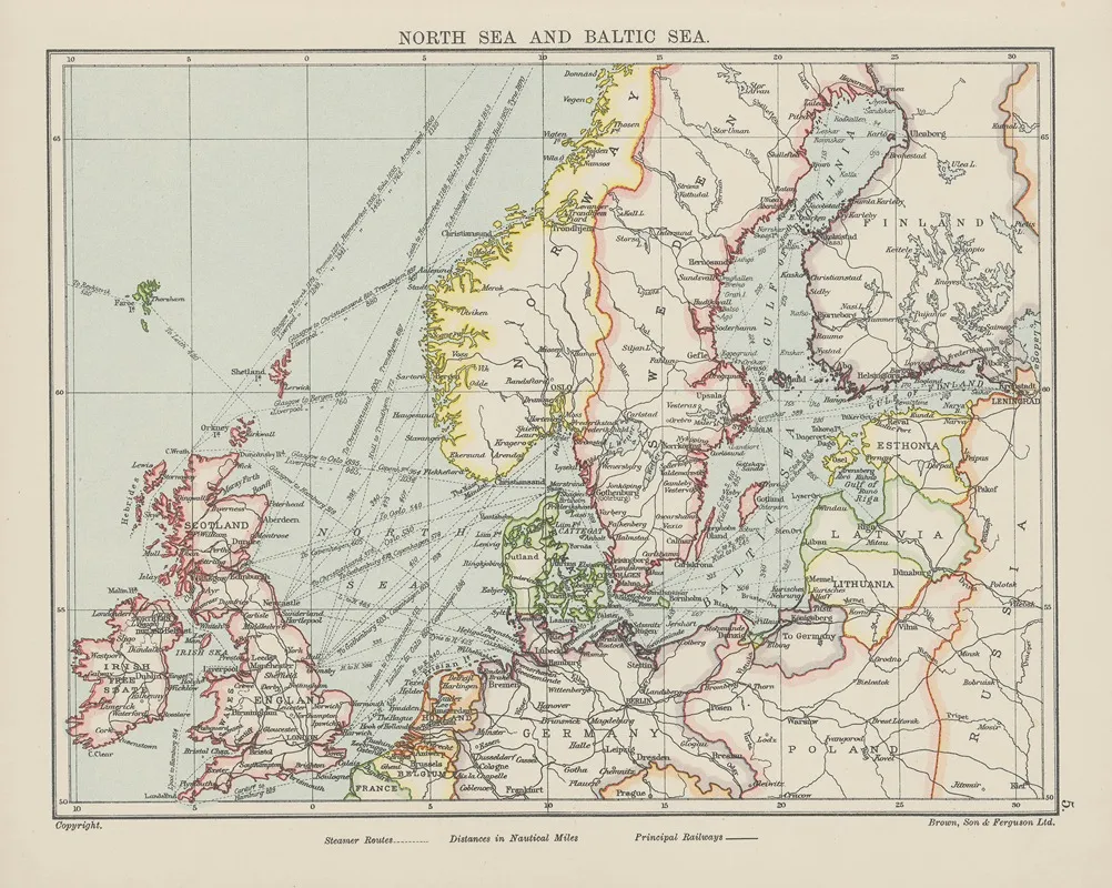 North Sea And Baltic Sea by Brown, Son &amp; Ferguson Ltd - Canvas Print