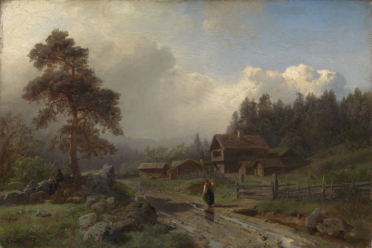 Norwegian Landscape In Rain