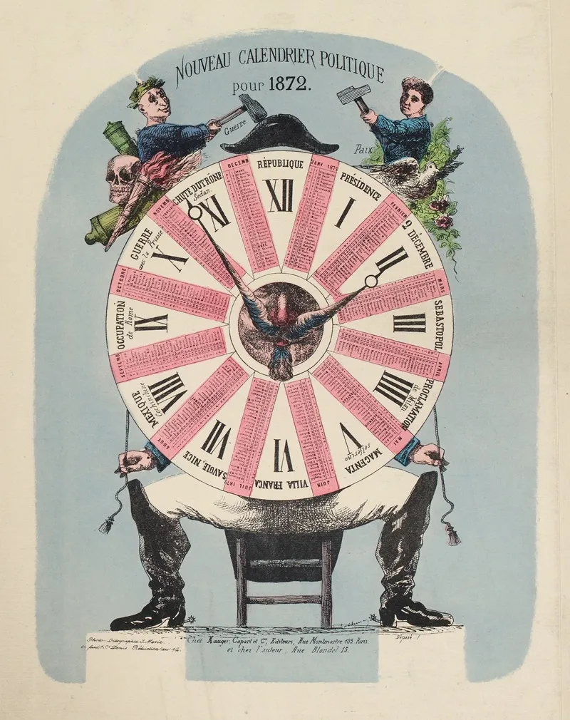 Nouveau Calendrier Politique Pour 1872 by J. Marie - Canvas Print