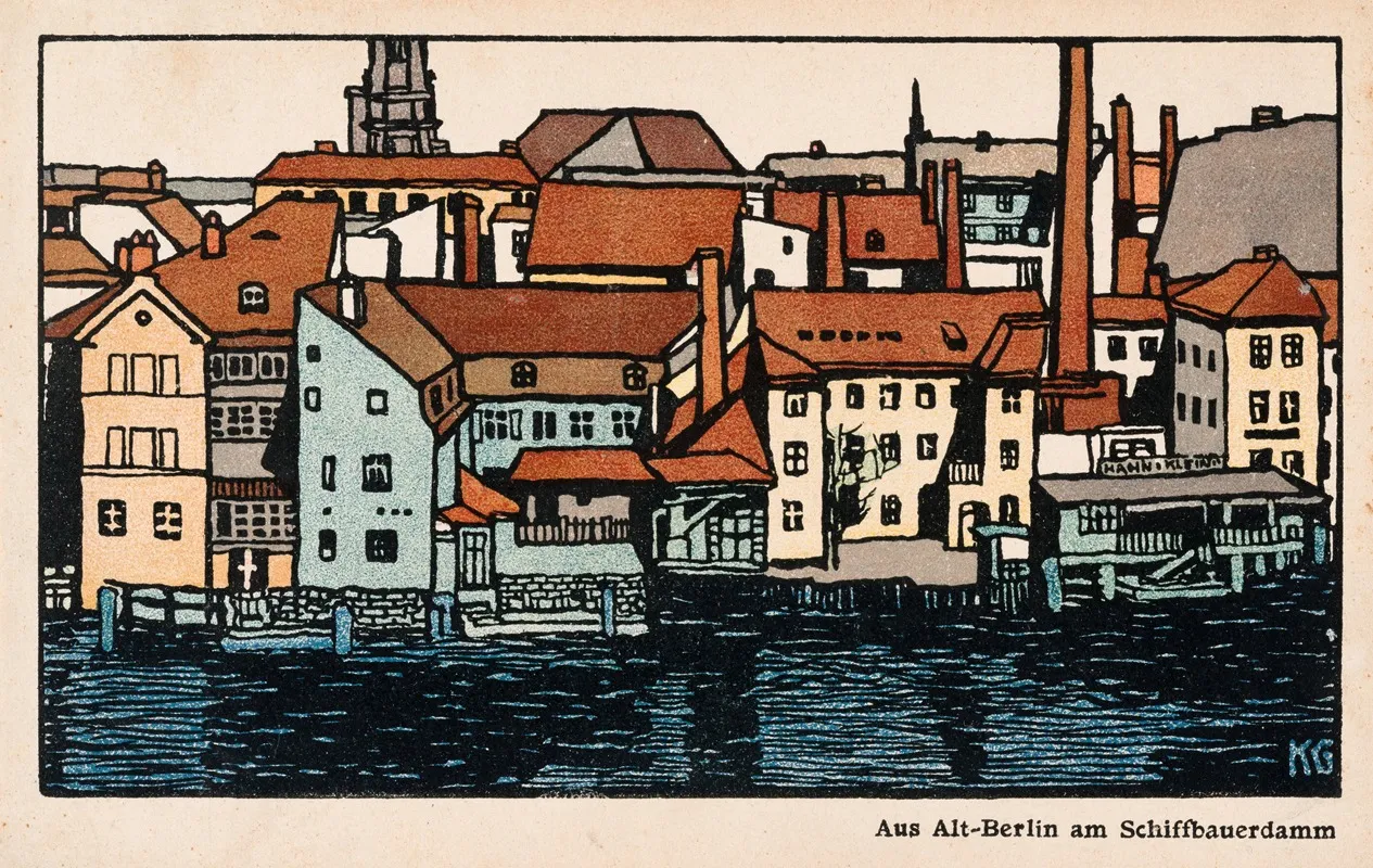 Nr 435 Aus Alt Berlin Am Schiffbauerdamm by Gustav Kalhammer - Canvas Print