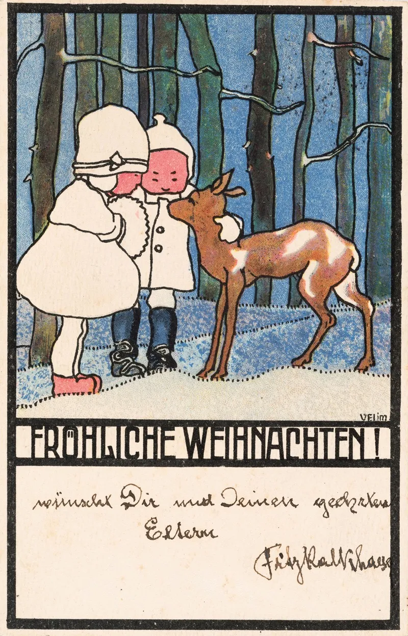 Nr 877 Neujahrskarte by Anton Velim - Canvas Print