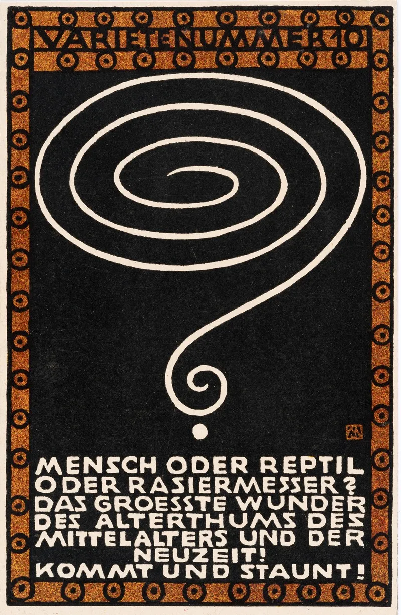 Nr 98 Varietenummer 10 Mensch Oder Reptil Oder Rasiermesser Das Groesste Wunder Des Alterthums Des Mittelalters Und Der Neuzeit Kommt Und Staunt