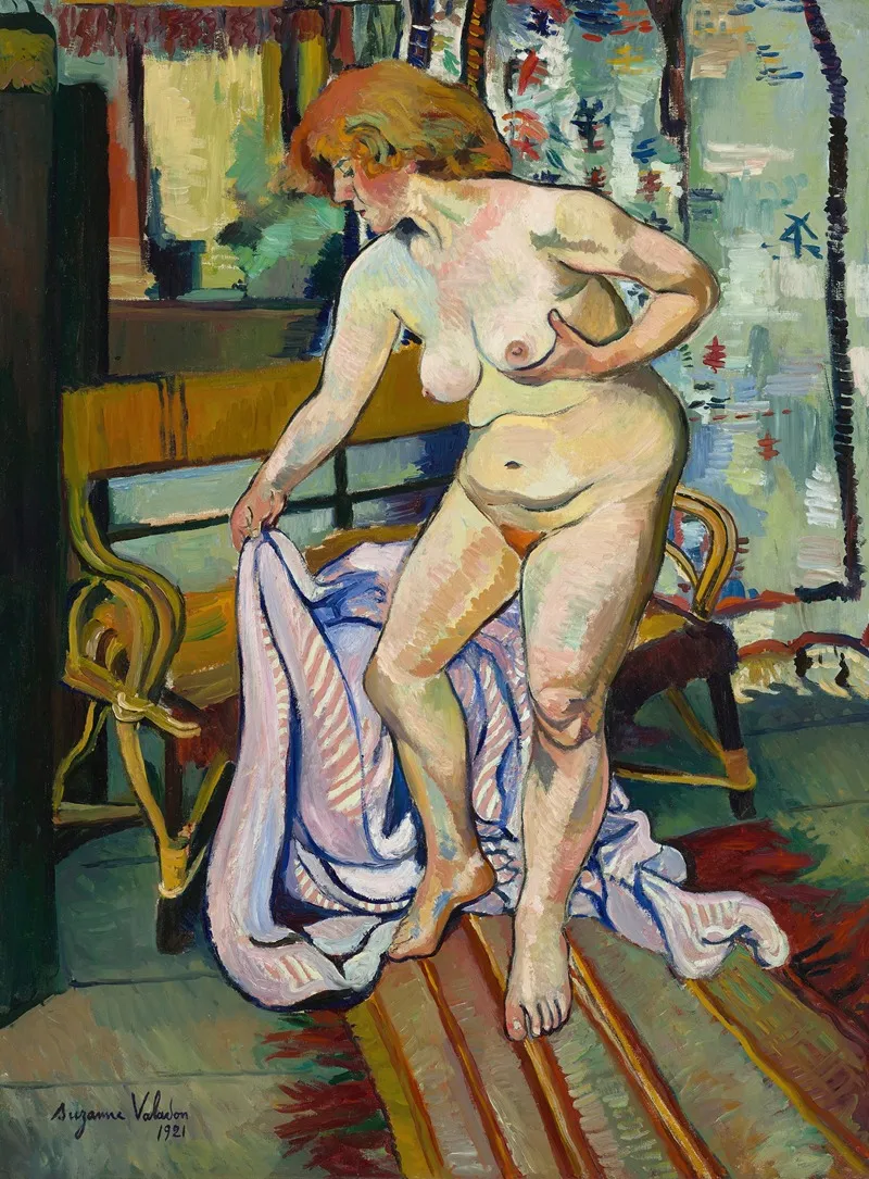 Nu A La Draperie by Suzanne Valadon - Canvas Print
