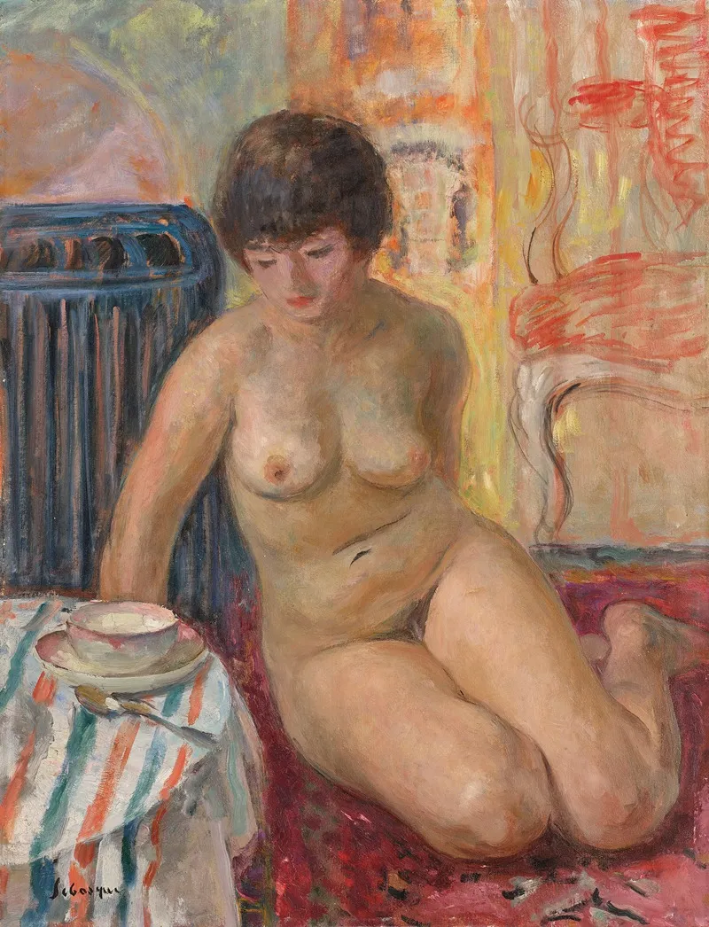 Nu A La Tasse De The by Henri Lebasque - Canvas Print