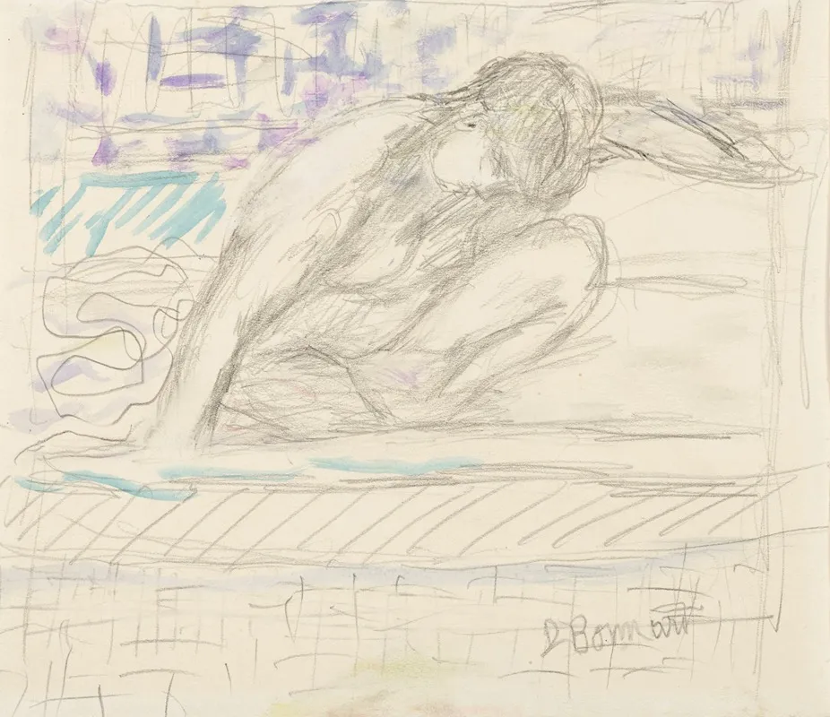 Nu Accroupi by Pierre Bonnard - Canvas Print