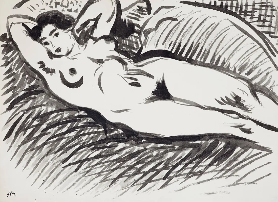 Nu Allonge Sur Un Sofa by Henri Matisse - Canvas Print