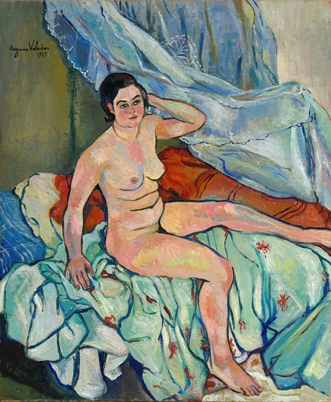 Nu Assis Au Bord Dun Lit 2 by Suzanne Valadon - Canvas Print