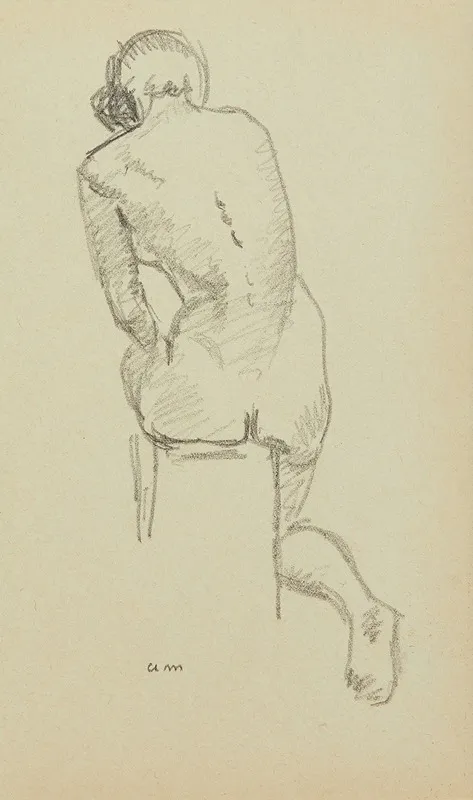 Nu Assis De Dos 2 by Albert Marquet - Canvas Print