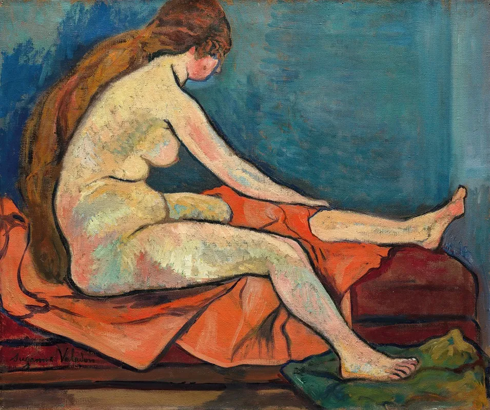Nu Assis De Profil by Suzanne Valadon - Canvas Print