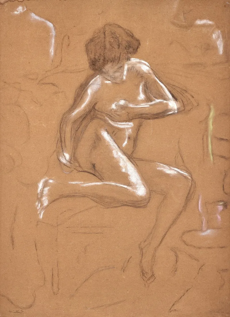 Nu Assis Sur Un Canape by Édouard Vuillard - Canvas Print