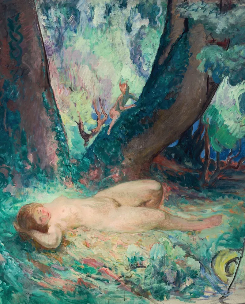 Nu Au Petit Faune by Henri Lebasque - Canvas Print