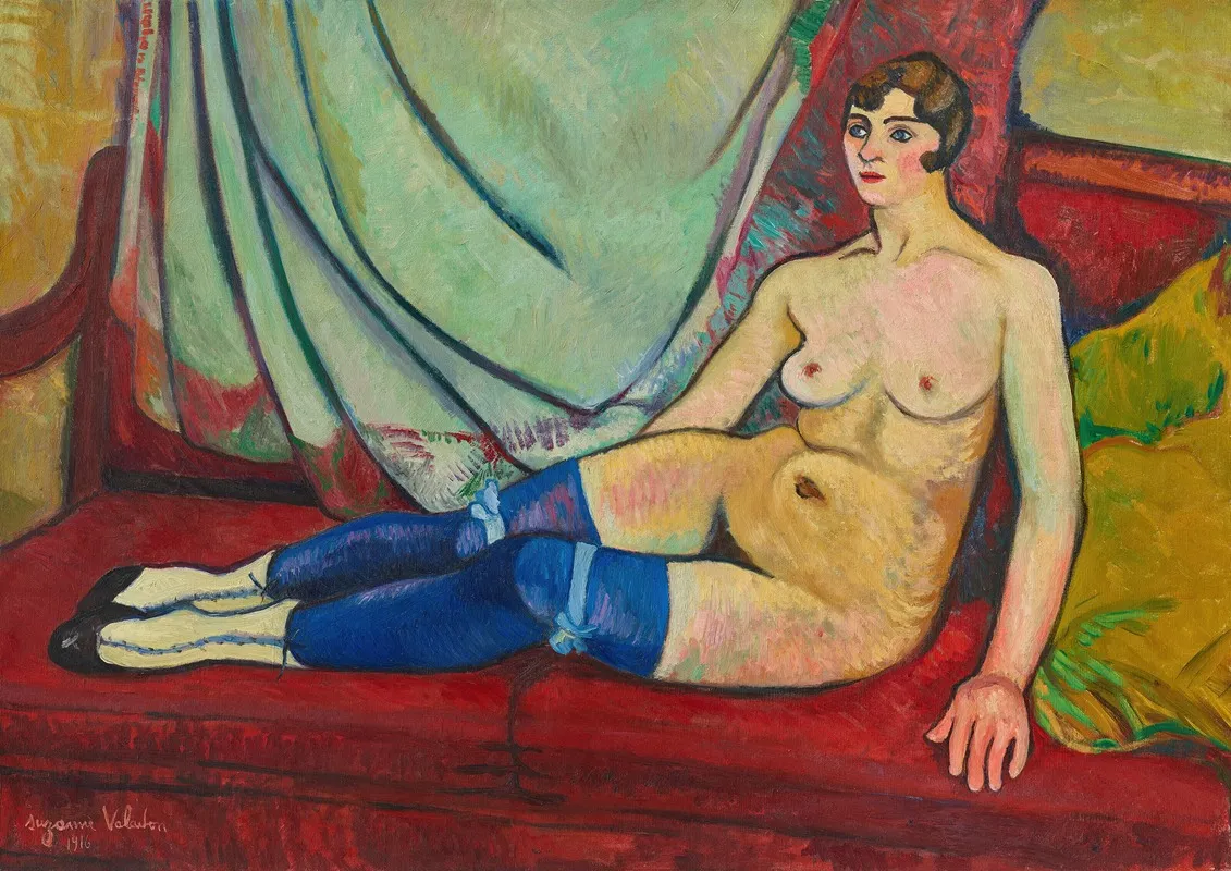 Nu Aux Bas Bleus by Suzanne Valadon - Canvas Print