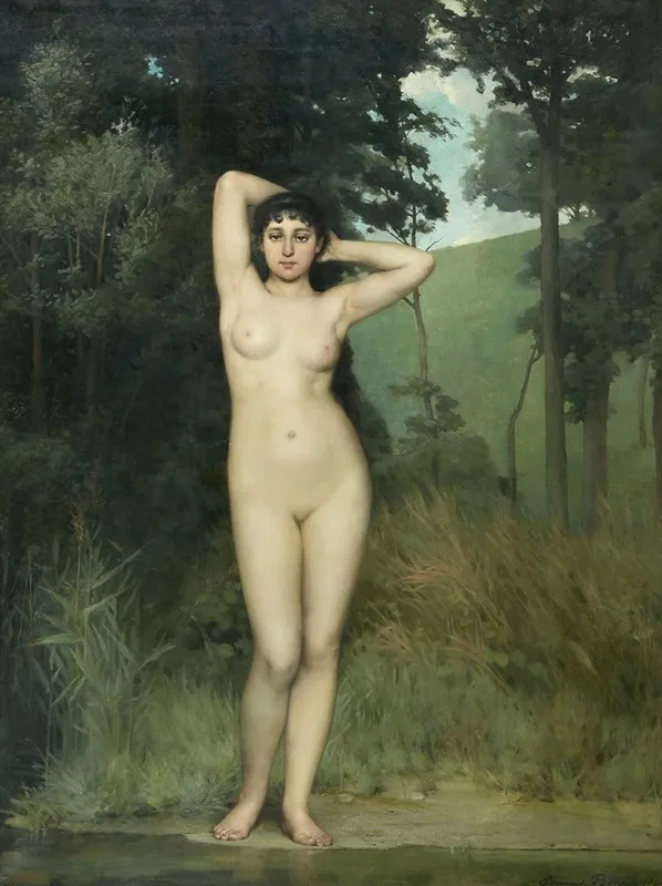 Nu Debout Pres Dune Rive