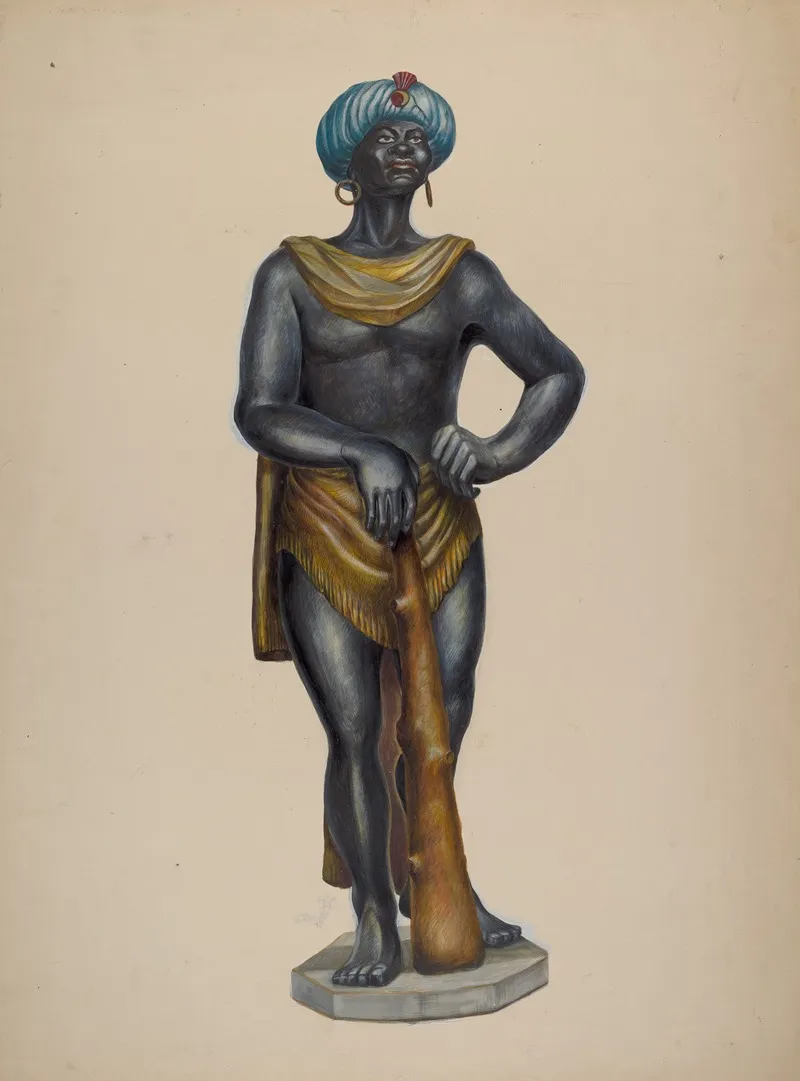 Nubian Slave Figure by Walter Hochstrasser - Canvas Print
