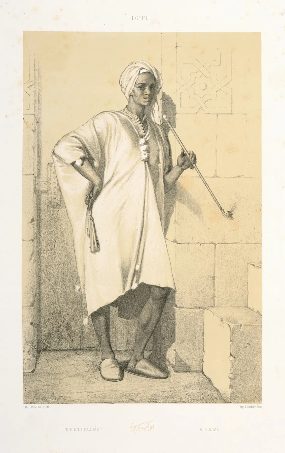 Nubien Baquab A Nubian by Alexandre Bida - Canvas Print