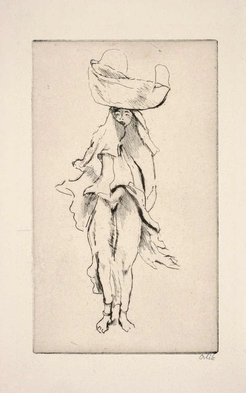 Nubischer Madchen by Emil Orlik - Canvas Print