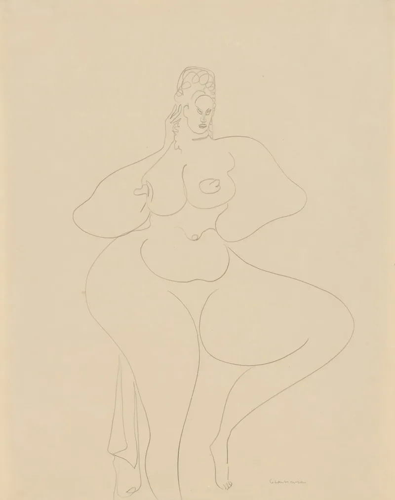 Nude Dancer With Drape by Gaston Lachaise - Canvas Print