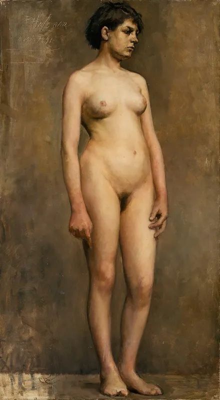 Nude Female Model 2 by Pekka Halonen - Canvas Print