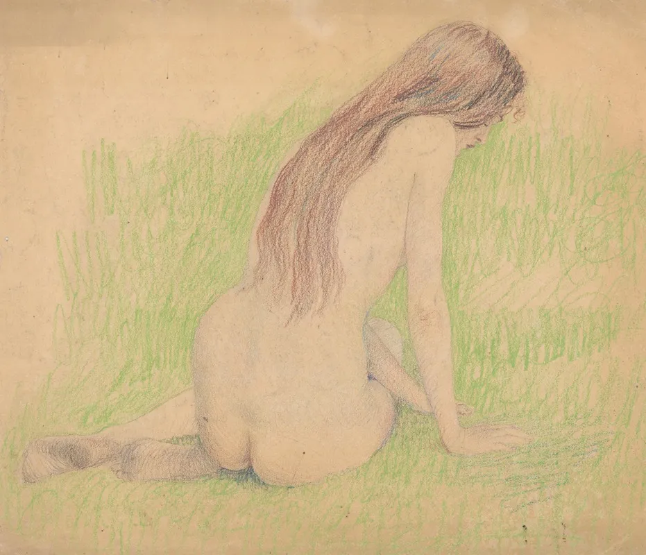 Nude In A Meadow by Ivan Žabota - Canvas Print