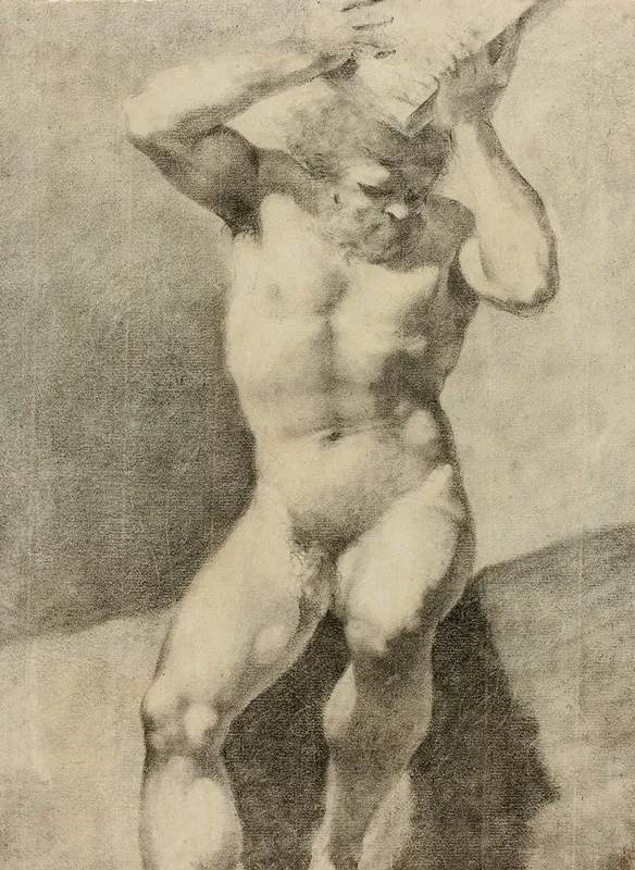 Nude Male Figure 2 by After Correggio - Canvas Print