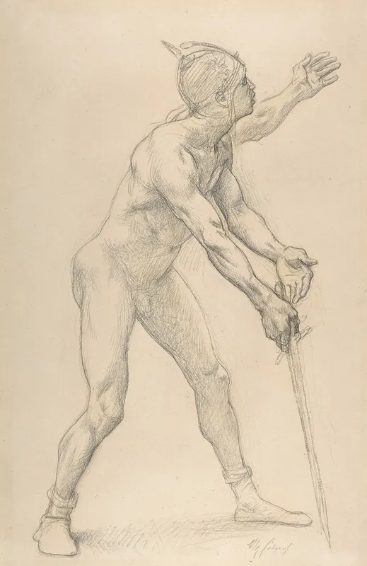 Nude Male Figure With A Sword