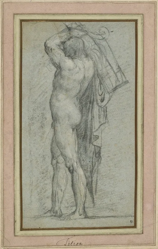 Nude Man Carrying A Rudder On His Shoulder