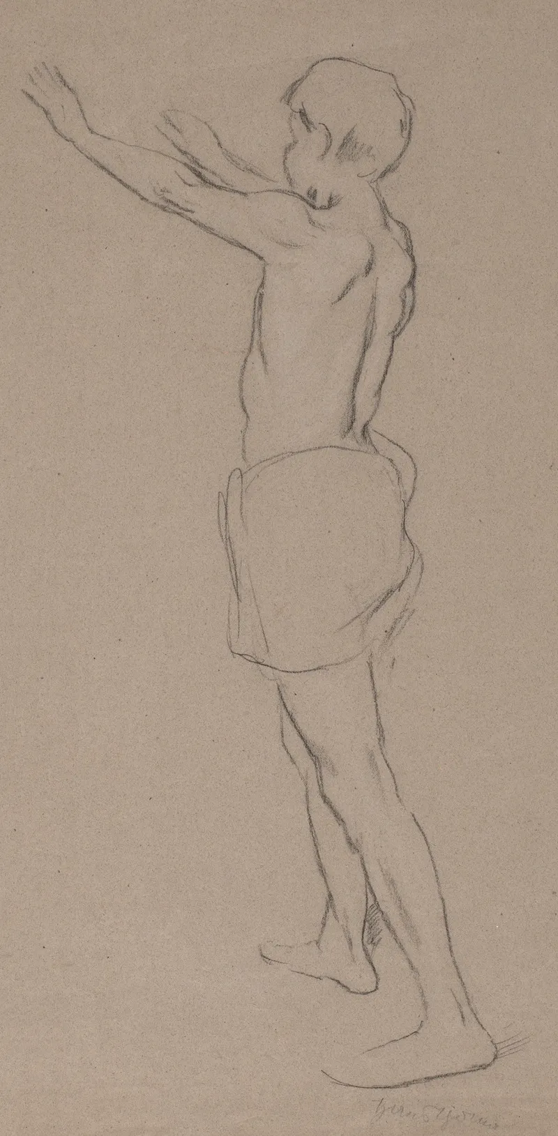 Nude Of A Young Man Depicted From The Back