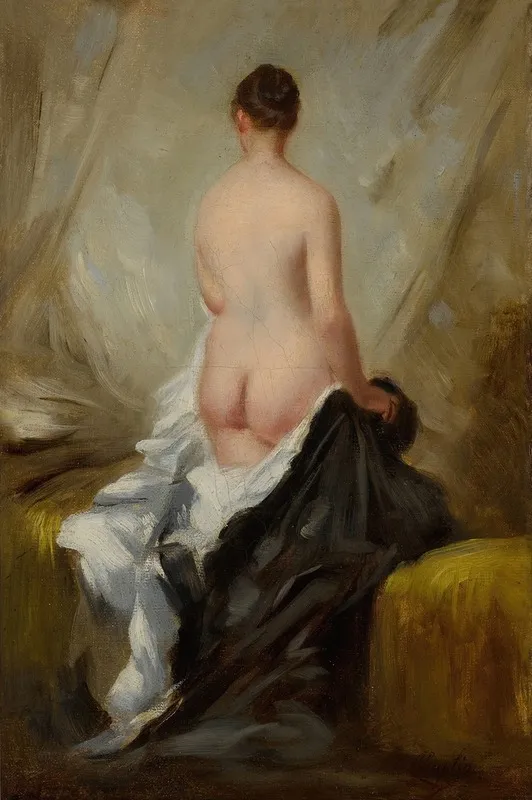 Nude Seen From Behind by Charles Chaplin - Canvas Print