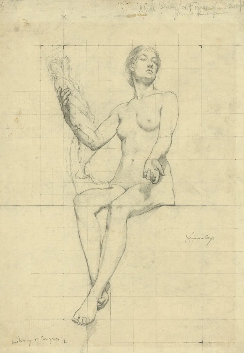 Nude Study For Figure Of Sculpture