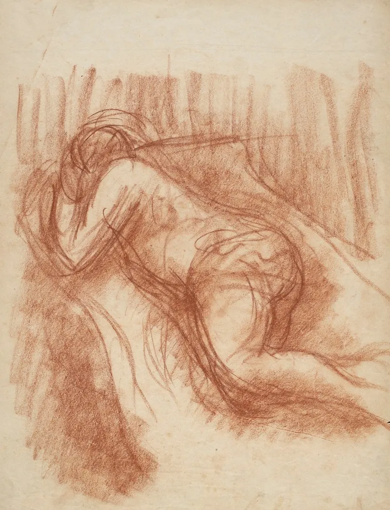 Nude Woman Lying 2 by Józef Pankiewicz - Canvas Print