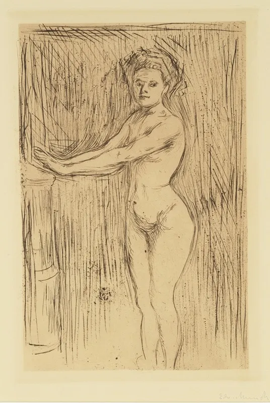 Nude Woman Model Warming Her Hands