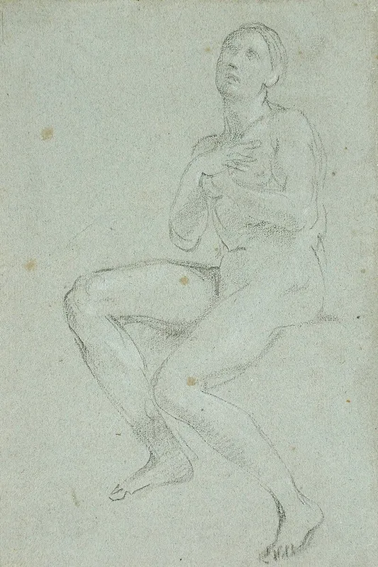 Nude Woman Seated With Arms Crossed