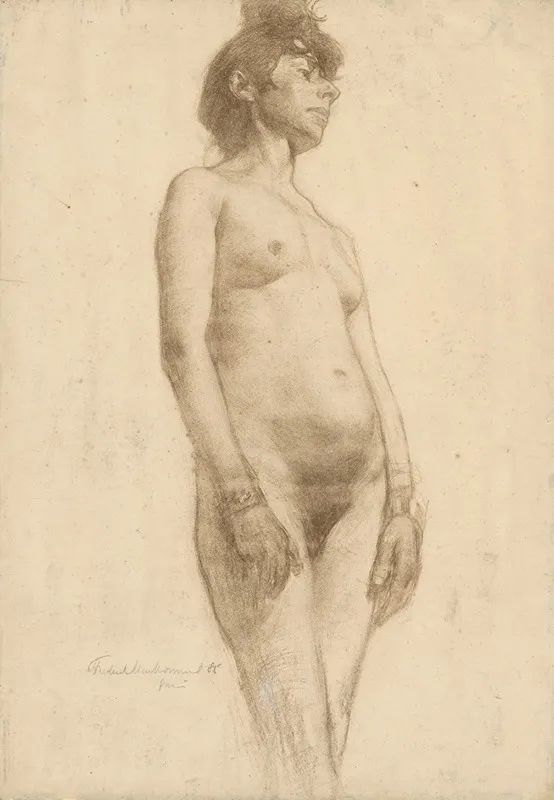 Nude Woman Standing by Frederick William MacMonnies - Canvas Print
