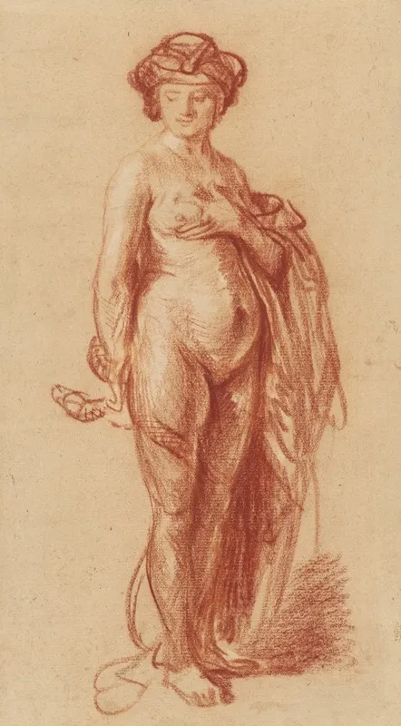 Nude Woman With A Snake by Rembrandt van Rijn - Canvas Print