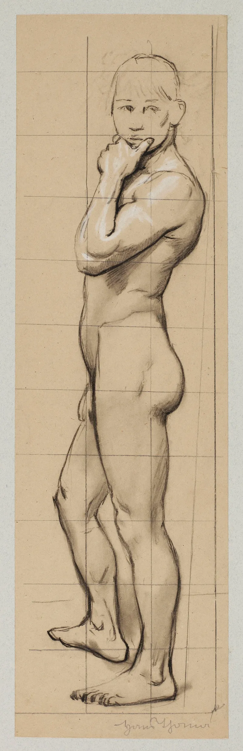 Nude Young Man Sideways