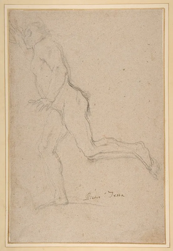 Nude Youth Running by Pietro Testa - Canvas Print