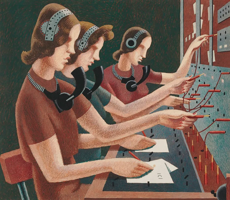 Number Please by Edward Wadsworth - Canvas Print