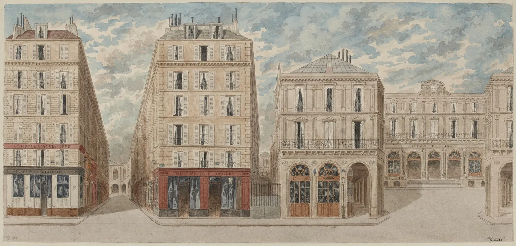 Numeros 112 A 118 De La Rue Saint Lazare 8eme Arrondissement by Jules Gaildrau - Canvas Print