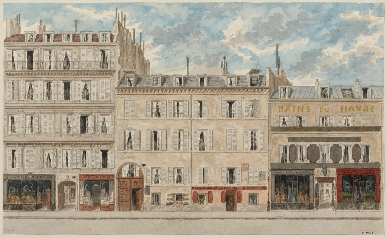 Numeros 120 A 124 De La Rue Saint Lazare 8eme Arrondissement by Jules Gaildrau - Canvas Print