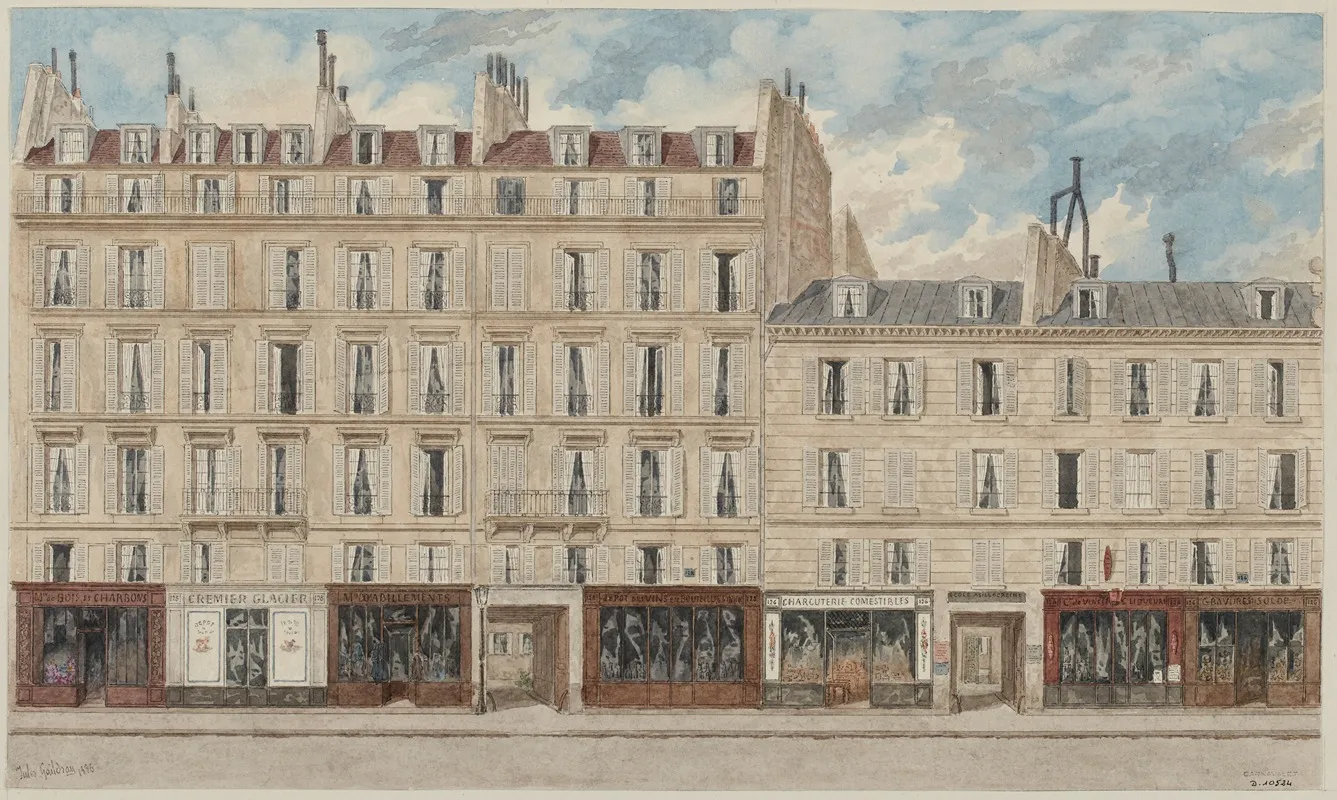 Numeros 126 Et 128 De La Rue Saint Lazare 8eme Arrondissement by Jules Gaildrau - Canvas Print