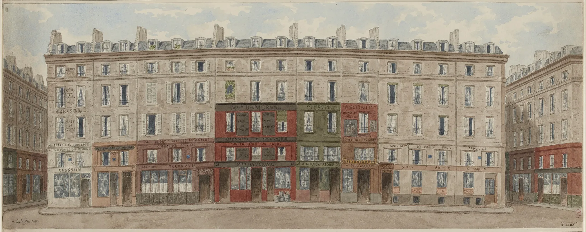 Numeros 15 A 27 Rue De Viarmes 1er Arrondissement by Jules Gaildrau - Canvas Print