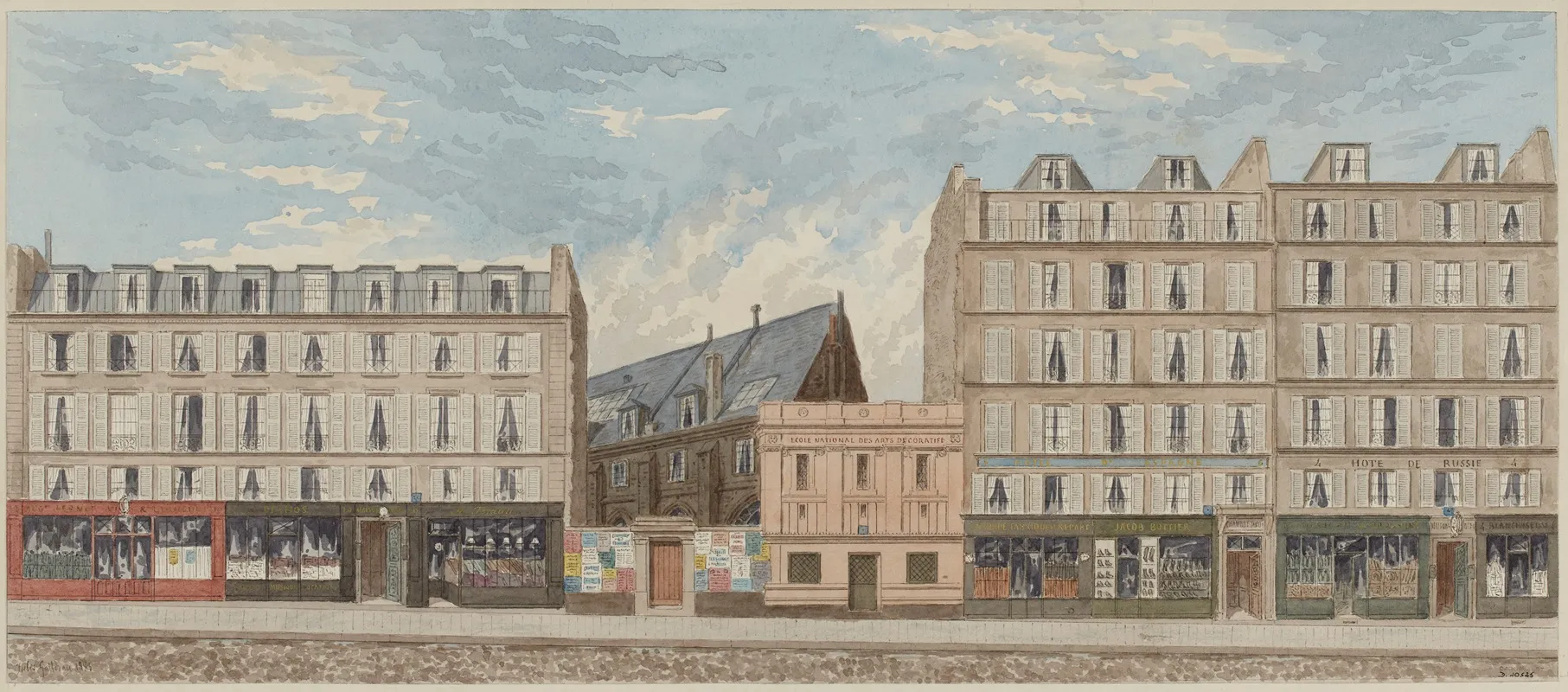 Numeros 4 A 10 De La Rue Racine 6eme Arrondissement by Jules Gaildrau - Canvas Print