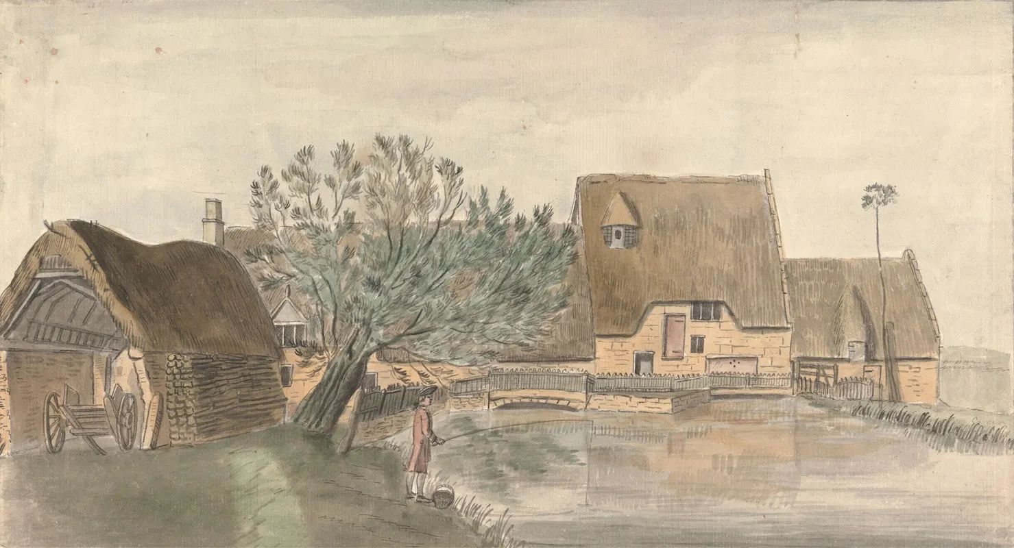 Nun Mill Northamptonshire by Capt. Francis Grose - Canvas Print