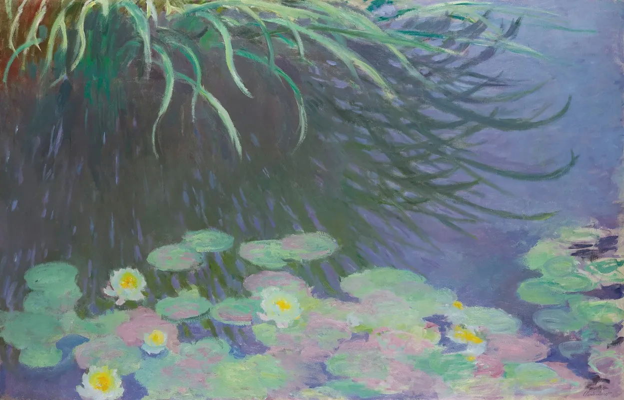 Nympheas Avec Reflets De Hautes Herbes