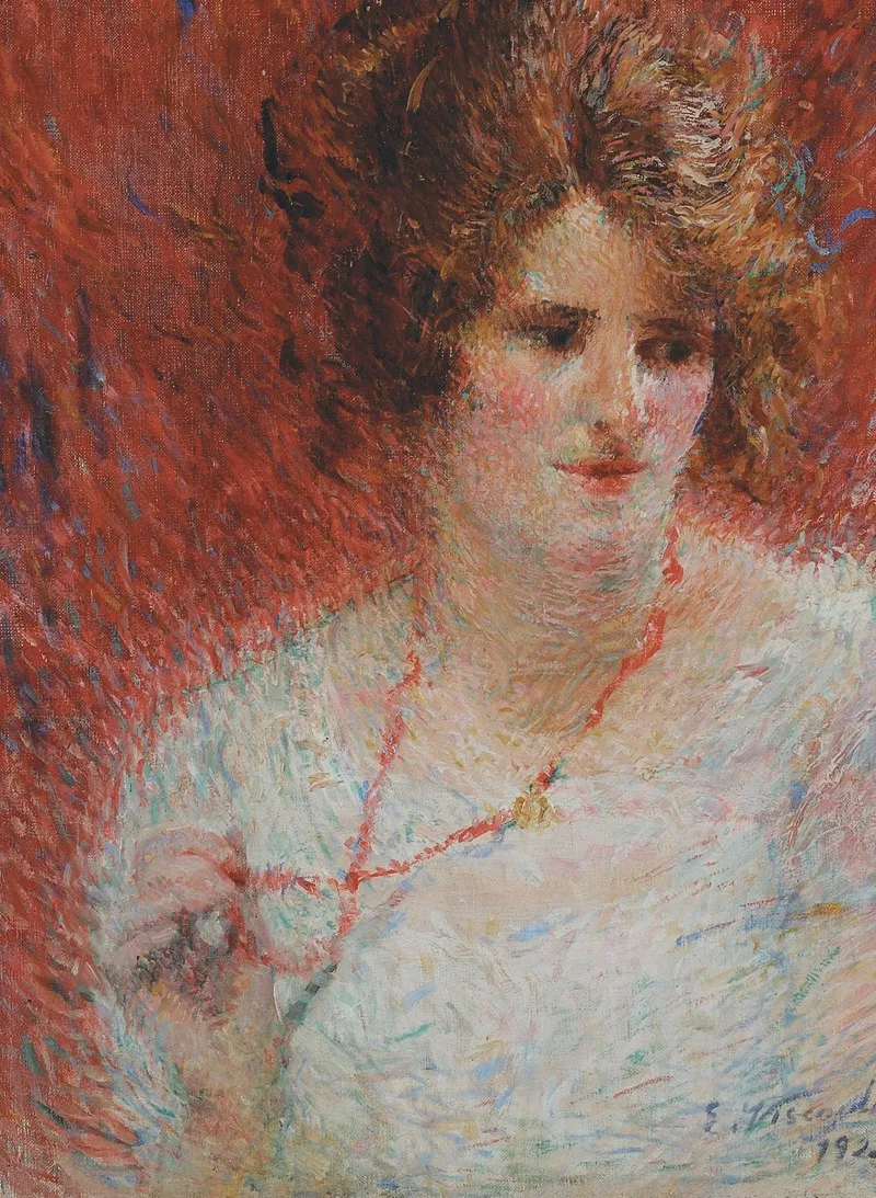 O Colar by Eliseu Visconti - Canvas Print