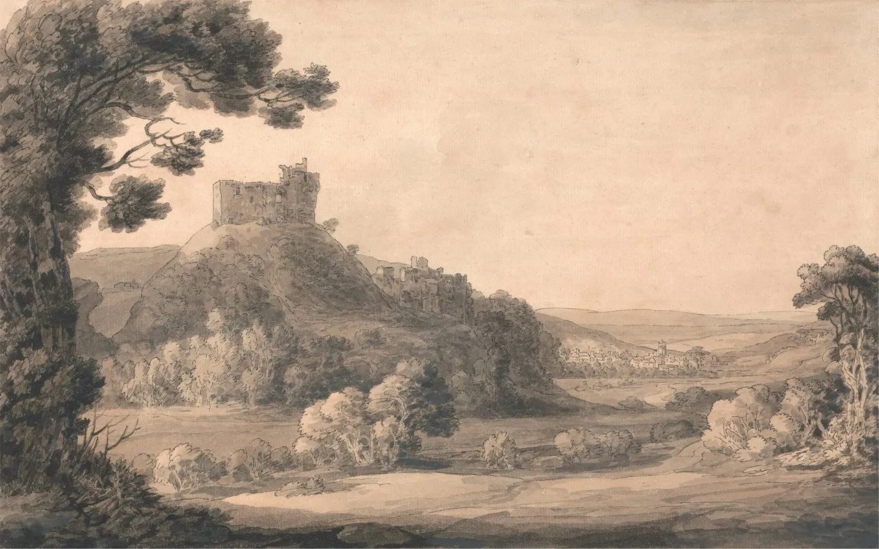 Oakhampton Castle by Francis Towne - Canvas Print
