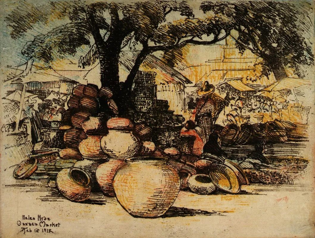 Oaxaca Market by Helen Hyde - Canvas Print