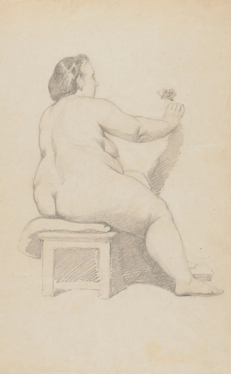Obese Female Nude With A Butterfly