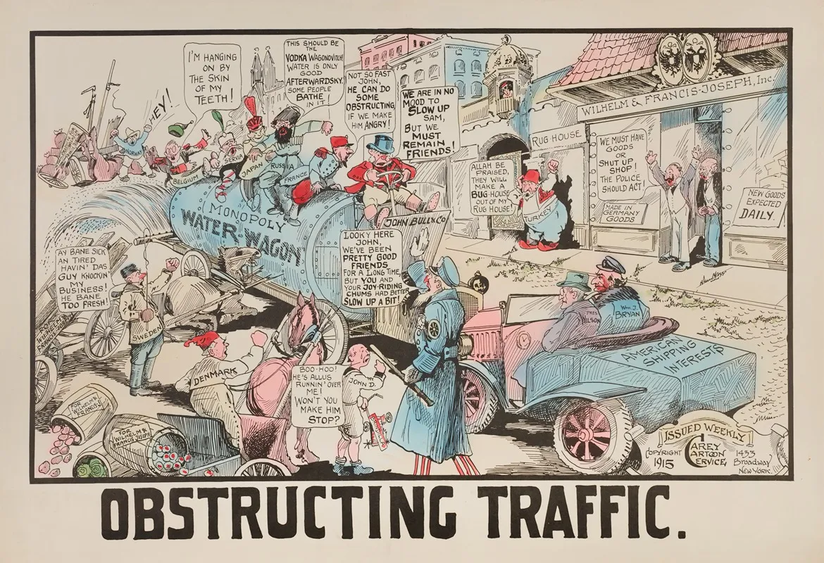 Obstructing Traffic by Carey Cartoon Service - Canvas Print